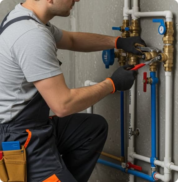 Plumber working on pipes for Google Maps plumbing searches