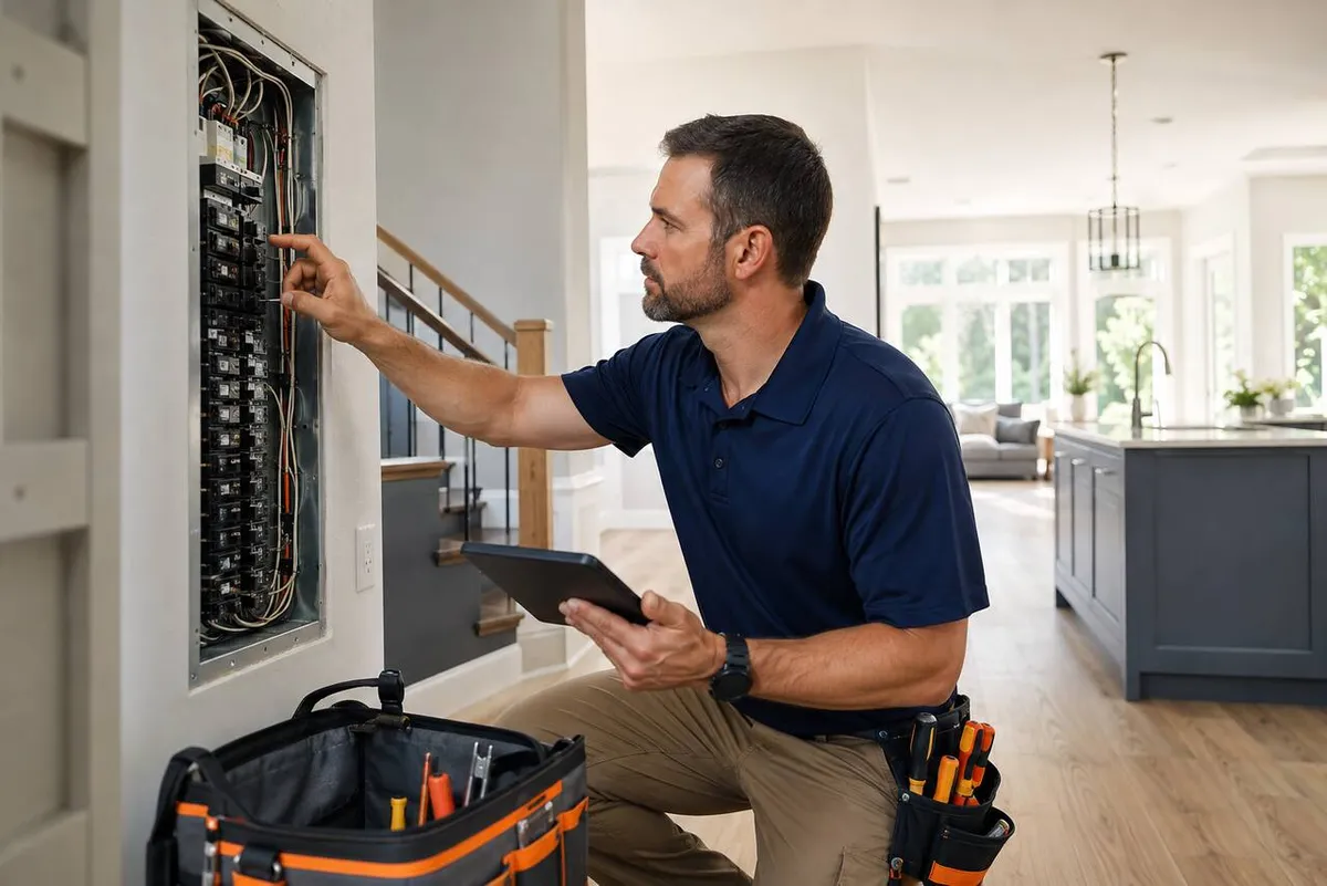 Home Inspector professional at work