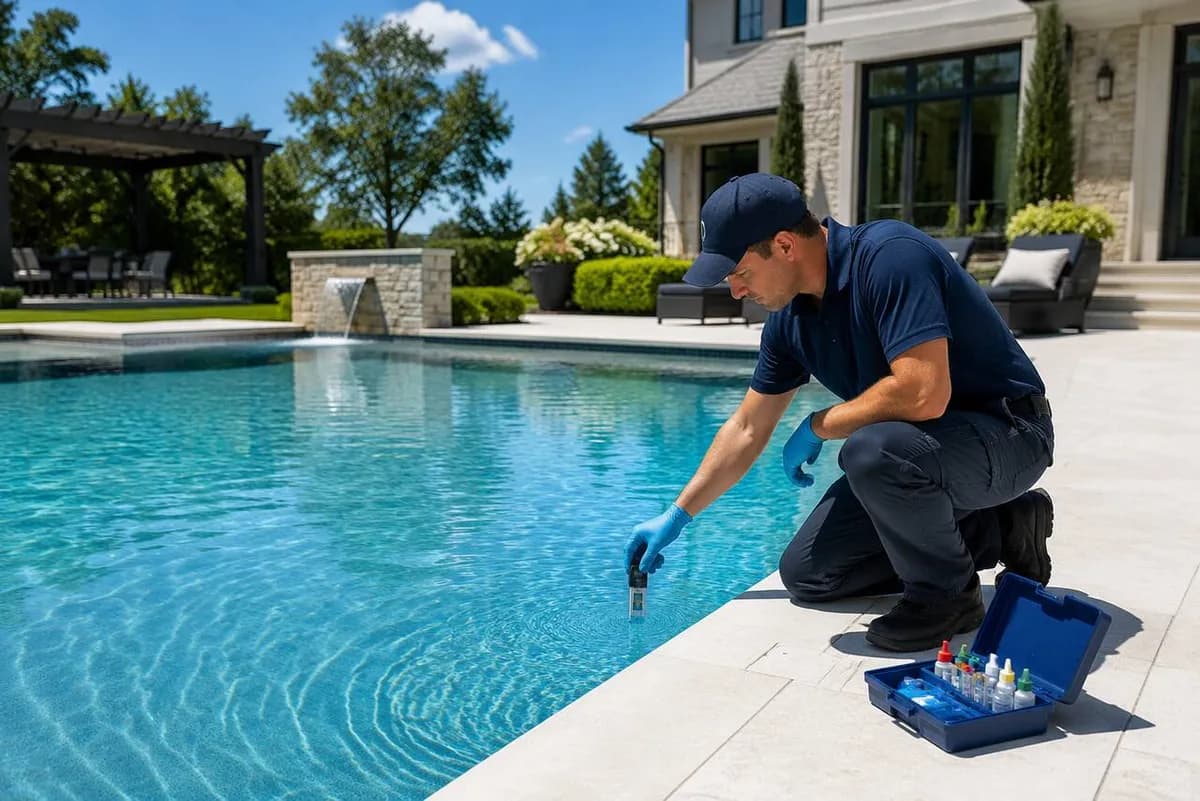 Pool Service professional at work