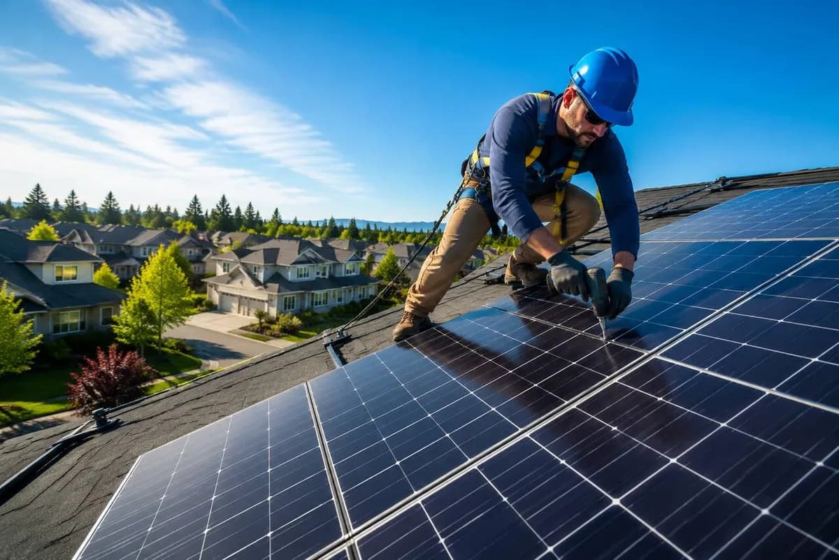Solar professional at work