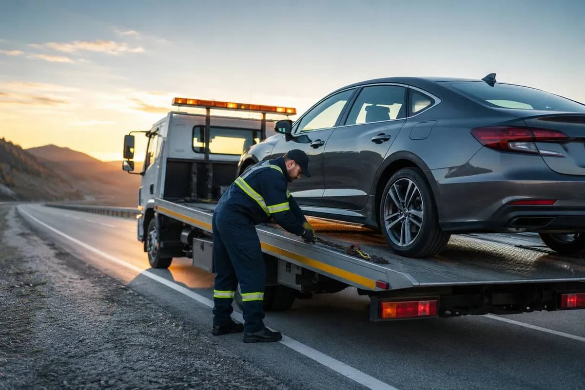 Towing professional at work