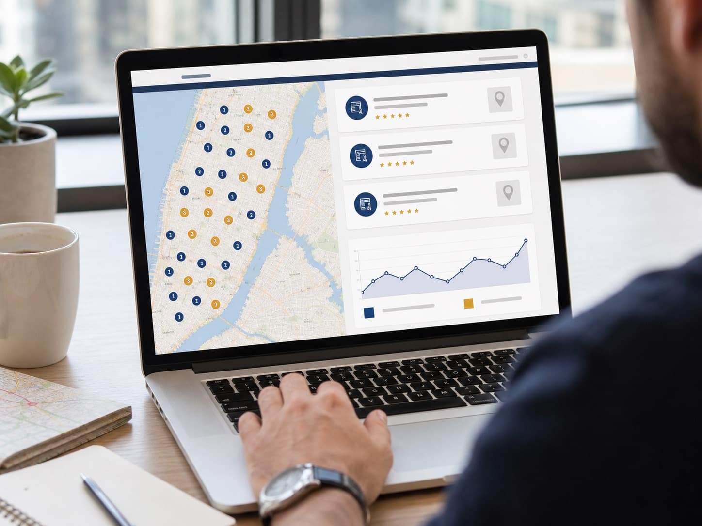 Neighborhood Map Pack rankings dashboard for New York City