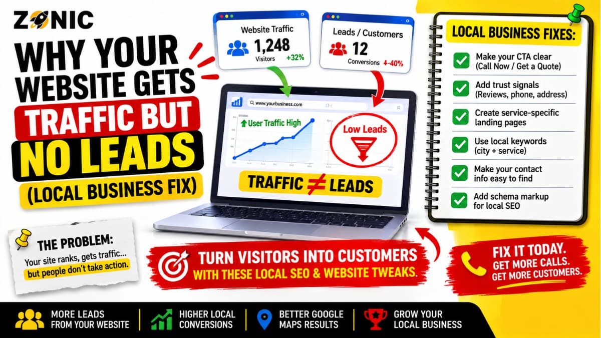 Why Your Website Gets Traffic but No Leads (Local Business Fix)
